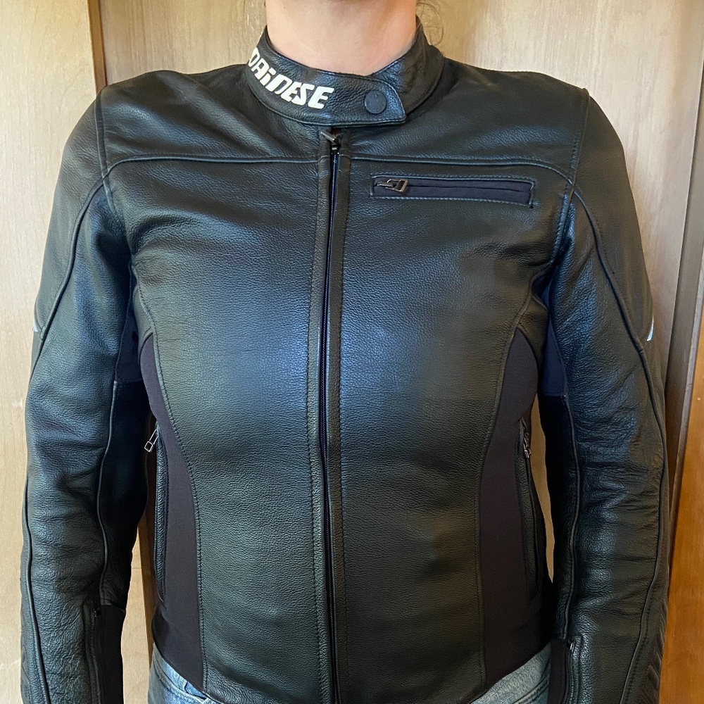 Genuine Dainese Armored Leather Motorcycle Jacket